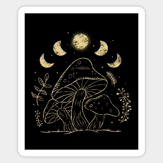 Mushroom Moon Magnet by xyz_studio